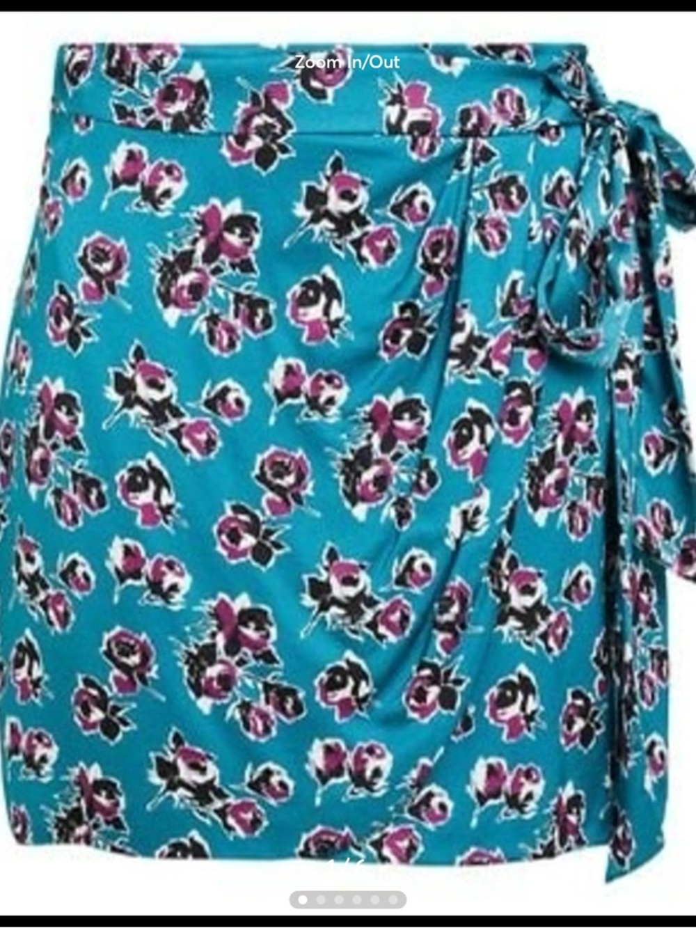 The Kooples Teal Floral Wrap Mini Skirt